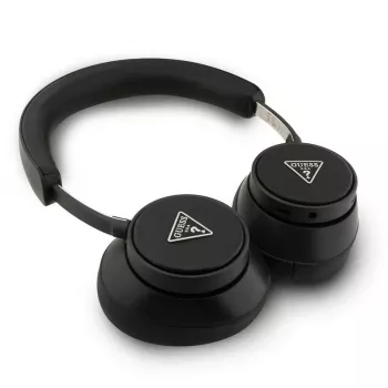 Casque Bluetooth Guess ENC Saffiano Triangle Logo noir