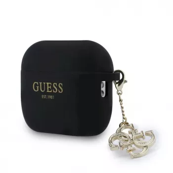 Coque Guess Silicone 4G Charm pour AirPods Pro 3, noire