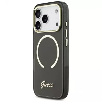 Coque MagSafe Guess IML Script Metal pour Apple iPhone 17 Pro Max noire