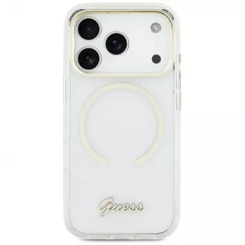 Coque MagSafe Guess IML Script Metal pour iPhone Air, transparente