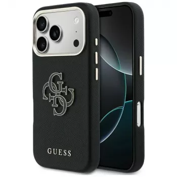 Coque arrière Guess FW Resin Logo pour Apple iPhone 17 Pro, noire