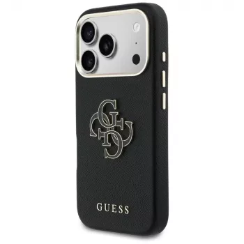 Coque arrière Guess FW Resin Logo pour Apple iPhone 17 Pro, noire
