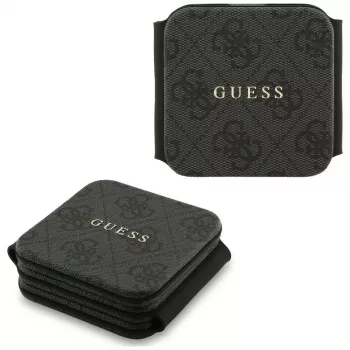 Chargeur sans fil Guess 4G, station de charge par induction MagSafe 3 en 1 pour iPhone, AirPods et Apple Watch 15 W (noire)