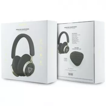 Guess 4G Triangle Logo Casque sans fil Bluetooth 5.4 avec ENC, noir
