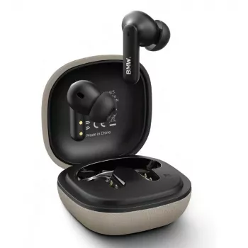 BMW LeatherMetal Logo Écouteurs Bluetooth TWS avec ENC, taupe