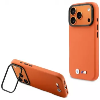 BMW M Metal Logo Coque MagSafe pour iPhone 17 Pro, orange