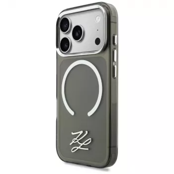 KARL LAGERFELD IML KL Script Logo Coque MagSafe pour Apple iPhone 17 Pro, noir