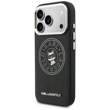 Karl Lagerfeld Point & ChoupetteSketch Coque MagSafe pour iPhone 17 Pro, noir