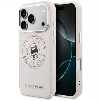 Karl Lagerfeld Point & Choupette Sketch Coque MagSafe pour iPhone 17 Pro Max, rose