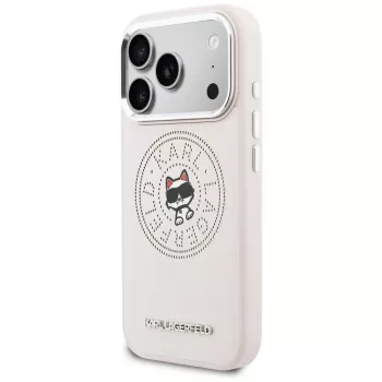 Karl Lagerfeld Point & Choupette Sketch Coque MagSafe pour iPhone 17 Pro Max, rose