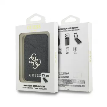 Portefeuille MagSafe Guess 4G Stand & Mirror avec miroir, noir