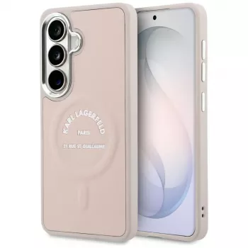 Coque MagSafe KARL LAGERFELD Embossed Ring pour Samsung Galaxy S26+ rose