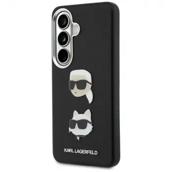Coque métal KARL LAGERFELD Saffiano DoubleHeads pour Samsung Galaxy S26, noire