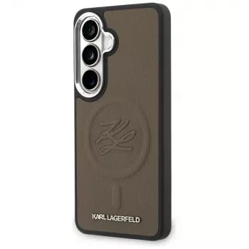 Coque MagSafe Karl Lagerfeld Embossed Ring Initials pour Samsung Galaxy S26, marron