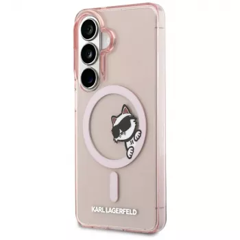 Coque MagSafe Karl Lagerfeld IML Peekaboo Choupette pour Samsung Galaxy S26 - rose