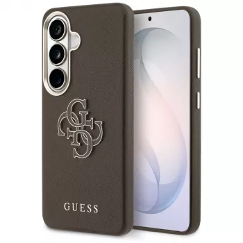 Coque Guess Grained Big 4G Metal Logo pour Samsung Galaxy S26+ marron