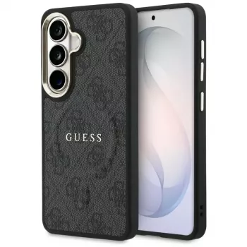 Coque MagSafe Guess 4G Embossed Ring pour Samsung Galaxy S26 (noire)