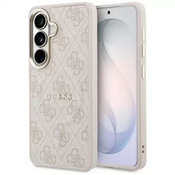 Coque MagSafe Guess 4G Embossed Ring pour Samsung Galaxy S26 (rose)