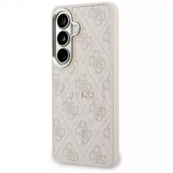 Coque MagSafe Guess 4G Embossed Ring pour Samsung Galaxy S26 (rose)