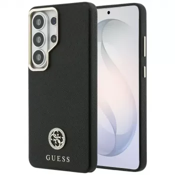 Coque MagSafe Guess Rhinestone Round Logo pour Samsung Galaxy S26 Ultra, noire