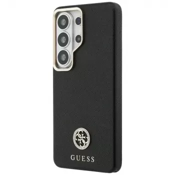 Coque MagSafe Guess Rhinestone Round Logo pour Samsung Galaxy S26 Ultra, noire
