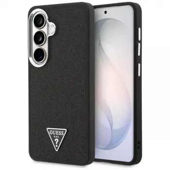 Coque MagSafe Guess Fixed Glitter Triangle pour Samsung Galaxy S26+ noire