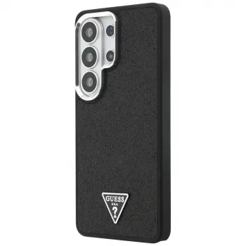 Coque MagSafe Guess Fixed Glitter Triangle pour Samsung Galaxy S26 Ultra, noire