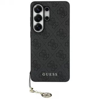 Coque MagSafe Guess 4G Classic Logo Charm pour Samsung Galaxy S26 Ultra (noire)