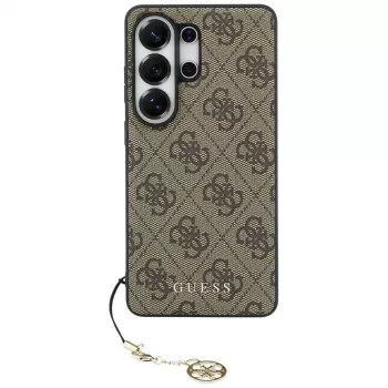 Coque MagSafe Guess 4G Classic Logo Charm pour Samsung Galaxy S26 Ultra (marron)