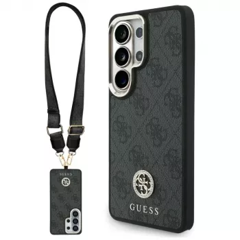 Kit coque MagSafe Guess 4G Big Rhinestone Triangle Strap pour Samsung Galaxy S26 Ultra, noir