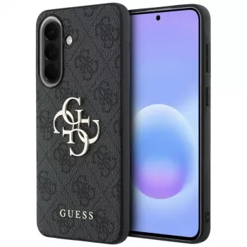 Coque en cuir Guess 4G Metal Logo pour Samsung Galaxy A37 5G, noire