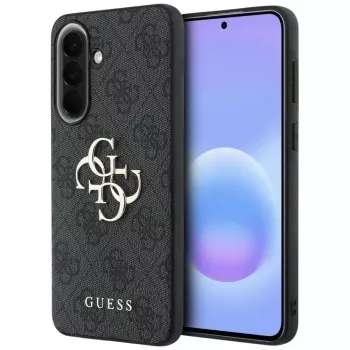 Coque en cuir Guess 4G Metal Logo pour Samsung Galaxy A57 5G, noire