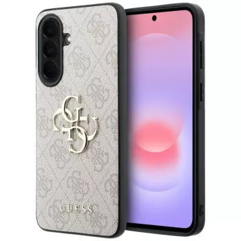 Coque en cuir Guess 4G Metal Logo pour Samsung Galaxy A37 5G rose