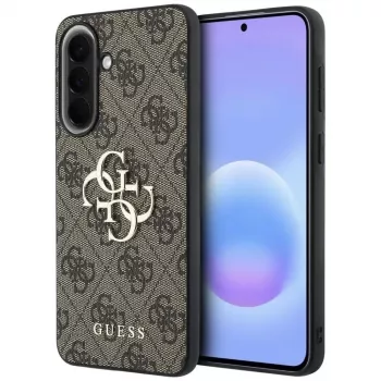 Coque en cuir Guess 4G Metal Logo pour Samsung Galaxy A37 5G - marron