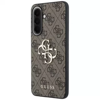 Coque en cuir Guess 4G Metal Logo pour Samsung Galaxy A57 5G marron