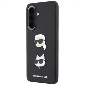 Étui KARL LAGERFELD pour Samsung Galaxy A37 5G avec Karl & Choupette Heads, Pins & Logo, noir