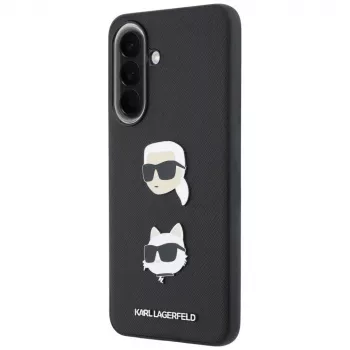 Coque de protection KARL LAGERFELD pour Samsung Galaxy A57 5G, noire, avec Karl & Choupette Heads, Pins & Logo
