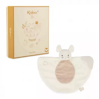 Doudou bébé Kaloo avec anneau de dentition en silicone 23 cm Grignoti souris