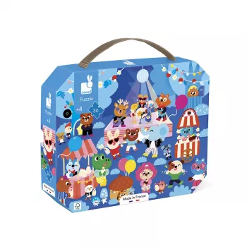 Janod Puzzle dans une valise Party 36 pièces 4+ Fabriqué en France