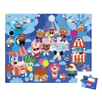 Janod Puzzle dans une valise Party 36 pièces 4+ Fabriqué en France