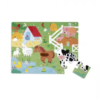 Janod Puzzle sensoriel tactile Ferme 20 pièces 2+