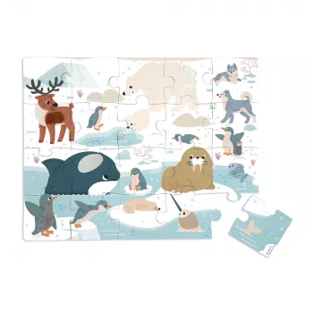 Janod Puzzle sensoriel tactile Pays polaire 20 pièces 2+ ans