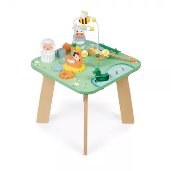 Janod table d'activités éducative multifonctionnelle en bois Prairie