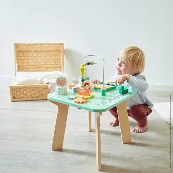 Janod table d'activités éducative multifonctionnelle en bois Prairie