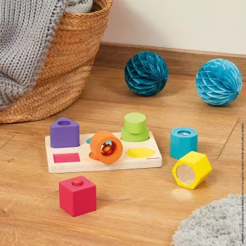 Janod puzzle sensoriel en bois Formes et sons