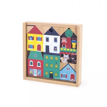 Ensemble de blocs de construction et de figurines Janod 36 pièces City Cross Roads 2+