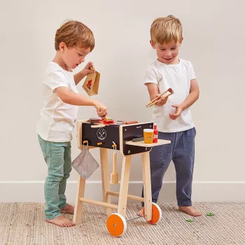 Janod Barbecue en bois avec accessoires
