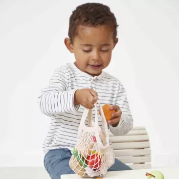 Set de jeu d'aliments en bois Janod Shiny Grandma dans un filet, 12 pièces