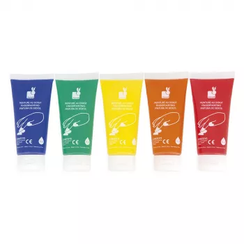 Peintures à doigts JANOD 5 couleurs 400 ml peinture à l'eau non toxique lavable pour tout-petits 18 m+