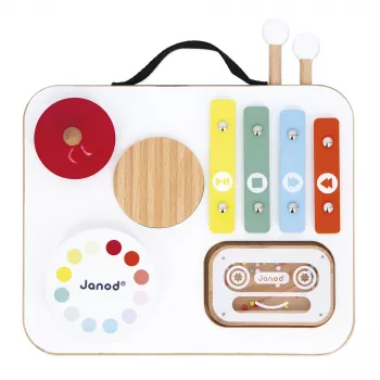 Tableau d'activités musical Janod Confetti avec poignée J07679